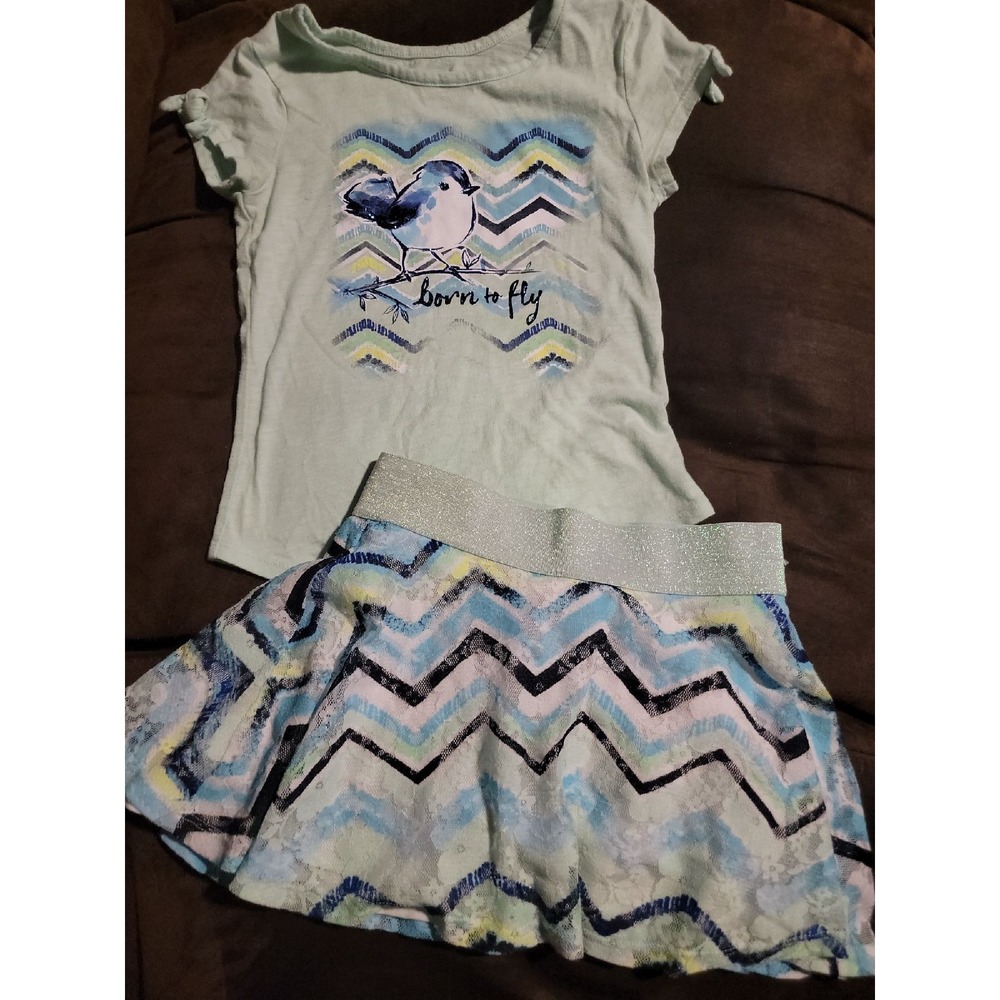 Justice born to fly bird top and skort size 7